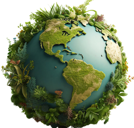 Icono de planeta representando responsabilidad ambiental y compromiso con sostenibilidad